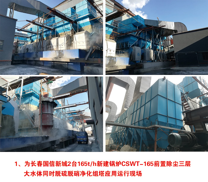 為長春國信新城2臺165t/h新建鍋爐CSWT-165前置除塵三層 大水體同時脫